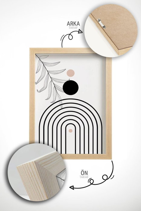 Wallity Artvmodel42-Ahsap Conjunto de 3 Pinturas Decorativas Enmarcadas